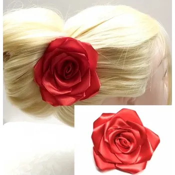 Brož Brož 3v1saténová růžička červená BR045a