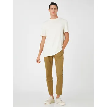 Dámské kalhoty Koton Základní Chino kalhoty bavlna Koton hnědá 2322358