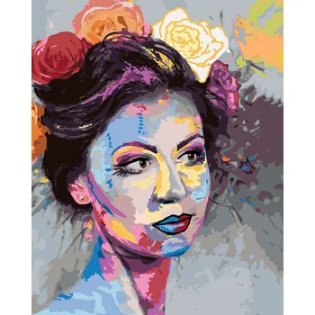 ZUTY Malování podle čísel - ŽENA S BAREVNÝM MAKE-UPEM Rozměr: 40x50 cm, Rámování: bez rámu a bez vypnutí plátna
