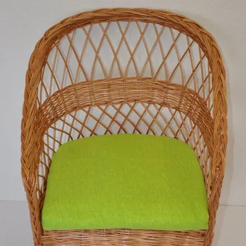 Podsedák Nábytek PEGAS Polstr na křeslo z vrbového proutí - látka světle zelený melír
