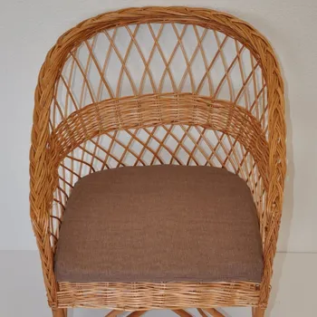 Podsedák Nábytek PEGAS Polstr na křeslo z vrbového proutí - látka hnědý melír