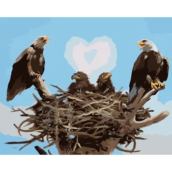 ZUTY Malování podle čísel - ORLÍ HNÍZDO (D. RUSTY RUST) Rozměr: 40x50 cm, Rámování: bez rámu a bez vypnutí plátna