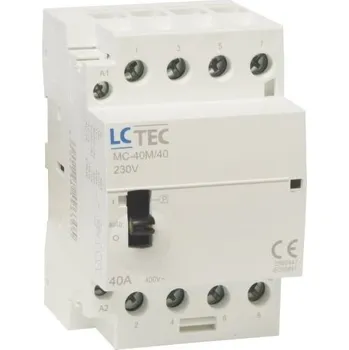 Stykač LC TEC Stykač MC, manuál. ovládání Jmenovitý proud: 25A, Počet modulů: 2, Napětí a počet kontaktů: 230V AC 4NO