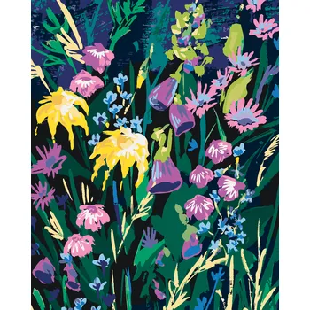 ZUTY Malování podle čísel - KVĚTINY NA NOČNÍ LOUCE (ALEXANDRIA GILBERT) Rozměr: 80x100 cm, Rámování: bez rámu a bez vypnutí plátna