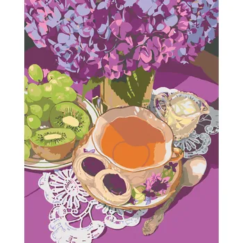 Hračka ZUTY Malování podle čísel - ČAJ O PÁTÉ (MARDELL SCHUSTER) Rozměr: 40x50 cm, Rámování: bez rámu a bez vypnutí plátna