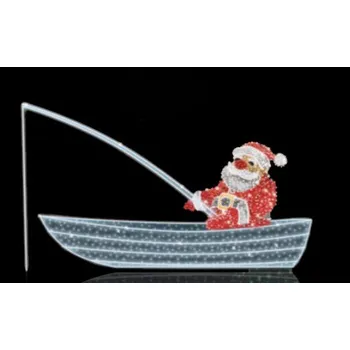 Vánoční osvětlení Polamp POL-2916 - 3D dekorace - Santa na rybách - 175 x 300 cm