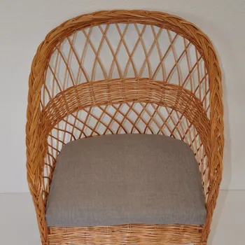 Podsedák Nábytek PEGAS Polstr na křeslo z vrbového proutí - látka šedý melír
