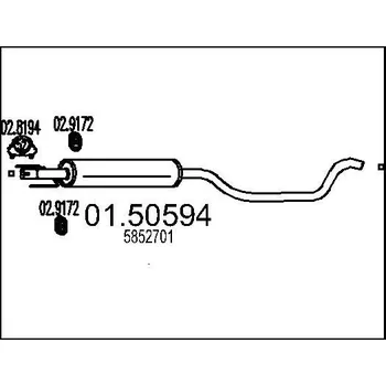 Tlumič výfuku Střední tlumič výfuku MTS 01.50594