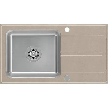 Kuchyňský dřez Quadron Ralph granitový a ocelový dřez 78x43 cm béžová FUS_R7843BE