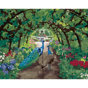 ZUTY Malování podle čísel - ZAMILOVANÍ PÁVI Rozměr: 40x50 cm, Rámování: bez rámu a bez vypnutí plátna