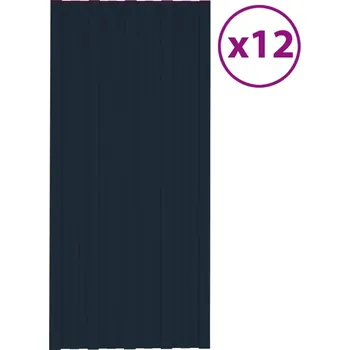 Stavebniny vidaXL Střešní panely 12 ks pozinkovaná ocel 100 x 45 cm [317221] Barva: antracitová