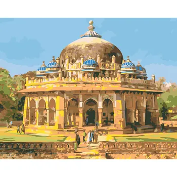 ZUTY Malování podle čísel - HROBKY ISA KHAN NIAZI V INDII Rozměr: 40x50 cm, Rámování: bez rámu a bez vypnutí plátna