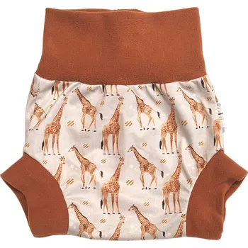 Plenkové kalhoty Breberky Natahovací svrchní kalhotky PUL - Žirafa VELIKOST: M (7-11kg)