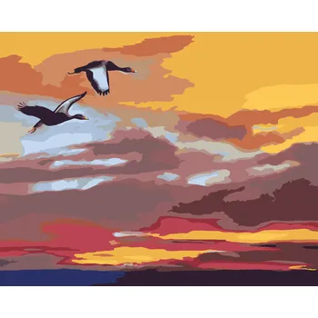 ZUTY Malování podle čísel - LETÍCÍ KACHNY (D. RUSTY RUST) Rozměr: 40x50 cm, Rámování: bez rámu a bez vypnutí plátna