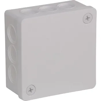 vypínač Instalační krabice 86x86 IP55 12 vstupů - se závitovými průchodkami - víčko se šroubky - bílá