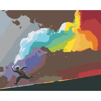 ZUTY Malování podle čísel - CHLAPEC S BAREVNOU SVĚTLICÍ Rozměr: 40x50 cm, Rámování: vypnuté plátno na rám