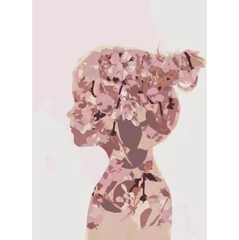 ZUTY Malování podle čísel - DÍVKA Z KVĚTIN Rozměr: 40x50 cm, Rámování: bez rámu a bez vypnutí plátna