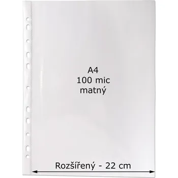 Obal závěsný A4 extra rozšířený matný MAXI 100mi/50ks