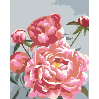 ZUTY Malování podle čísel - PIVOŇKY 4 (MYROSLAVA VOLOSCHUK) Rozměr: 40x50 cm, Rámování: bez rámu a bez vypnutí plátna