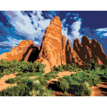 Hračka ZUTY Malování podle čísel - HORA V POUŠTI (TED DAVIS) Rozměr: 40x50 cm, Rámování: bez rámu a bez vypnutí plátna