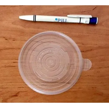 Jednorázové nádobí Miska papírová karo kraft - Víčko 115mm cena=50ks