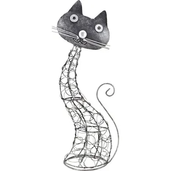 Soška Kočka kov proplétaná 35 cm