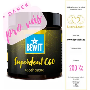 zubní pasta BEWIT Superdent C60 - 100 ml - Zubní pasta s obsahem aktivního uhlí a molekulou C60 2 ks (2x100 ml)