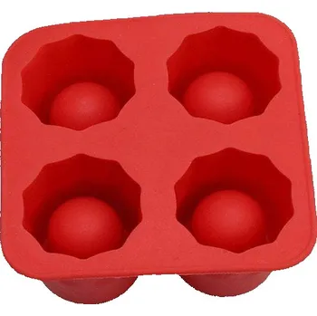Tvořítko na led Silikonová forma na ledové kostky | tvořítko na led, čtyřmístné - V červená