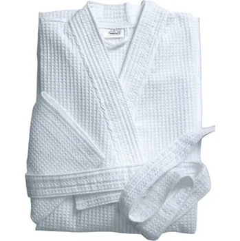 Praktik Textil Vaflový župan kimono bílý, S