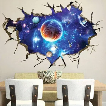 Samolepící dekorace Samolepka na zeď | 3D dekorace na zeď - vesmírná díra, 60x90 cm