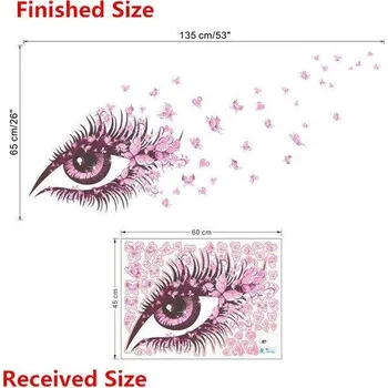 Samolepící dekorace Originální samolepka na stěnu | nálepka na zeď - Oko s motýli a srdci