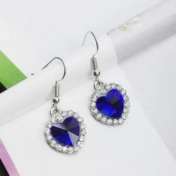 Náušnice Dámské náušnice | náušnice se srdíčkem - Modrá