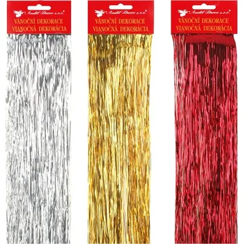 Vánoce Lameta zlatá, stříbrná, červená 60 x 60 cm 5602