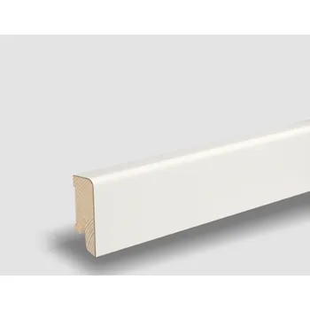 soklová lišta Bílá RAL 9010 matný lak, soklová lišta dýhovaná, Pedross 16x40 Cubica, smrkové jádro