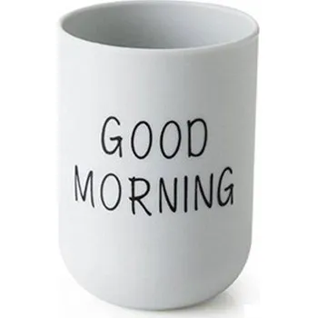 Držák na kartáček Kelímek na kartáčky | držák na zubní kartáčky Good morning - Šedá