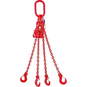 Příslušenství pro stavební techniku SVX Řetězový závěs oko-4 háky tř 80 se zkracovačem (1,5 m,17 000/11 800 kg, 16 mm) 3m,17 000/11 800 kg, 16mm červena