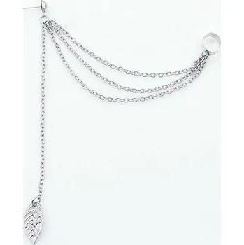 Náušnice Náušnice s řetízkem | náušnice list, 1 ks - styl stříbrný list