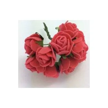 Svatební dekorace Umělé růžičky s drátkem | květy růží, 144 ks - Červená