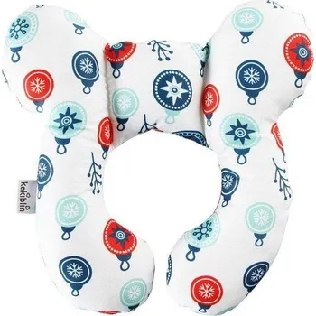 Dekorativní polštářek Polštářek za krk | podhlavníček do kočárku, styl medvídek - Červené modré kolo