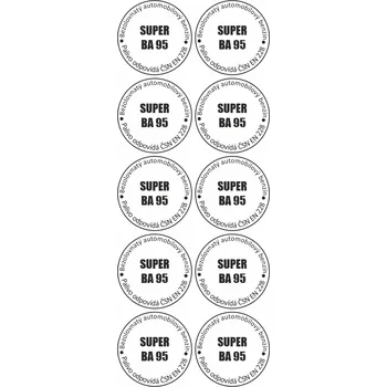 označení paliv SUPER BA 95 samolepka UV tisk arch 10 ks - 40 mm