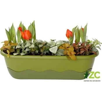 Obal na květináč Truhlík samozavlažovací Mareta - sv.zel + tm.zel. 80 cm