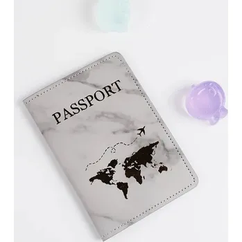 Obal na doklad Pouzdro na cestovní pas z umělé kůže - Šedá