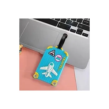 Cestovní adresní štítky silikonové - D černý pásek