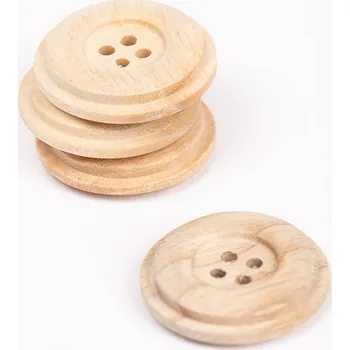 Knoflík Dřevěný knoflík Drops kulatý Ø 25 mm buk