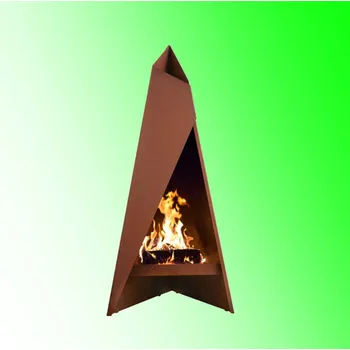 Zahradní krb HETA TIPI L - venkovní krb, nízkolegovaná ocel, patina rzi