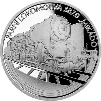 Česká mincovna - Stříbrná mince Parní lokomotiva 387.0 Mikádo - Na kolech - 31.1 g