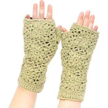 Rukavice Vlněné bezprstové rukavice Bardia Pea Green, Sittar nátepníky