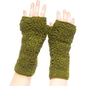 Rukavice Vlněné bezprstové rukavice Bardia Pine Green, Sittar nátepníky