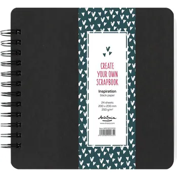 Fotoalbum draSca Scrapbook - Inspiration Album Wire 200x200mm Black (24 listů - 250g/m2)