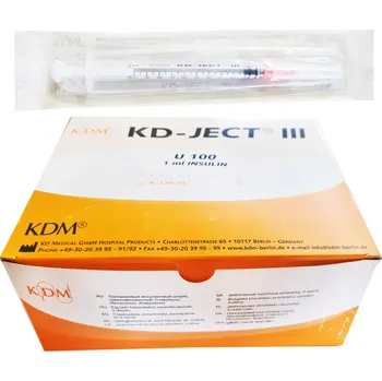 Zdravotnický materiál Inzulinová stříkačka KD-JECT III, 1 ml, U-100, 30G, 0,30 x 12,7 mm, 100 ks